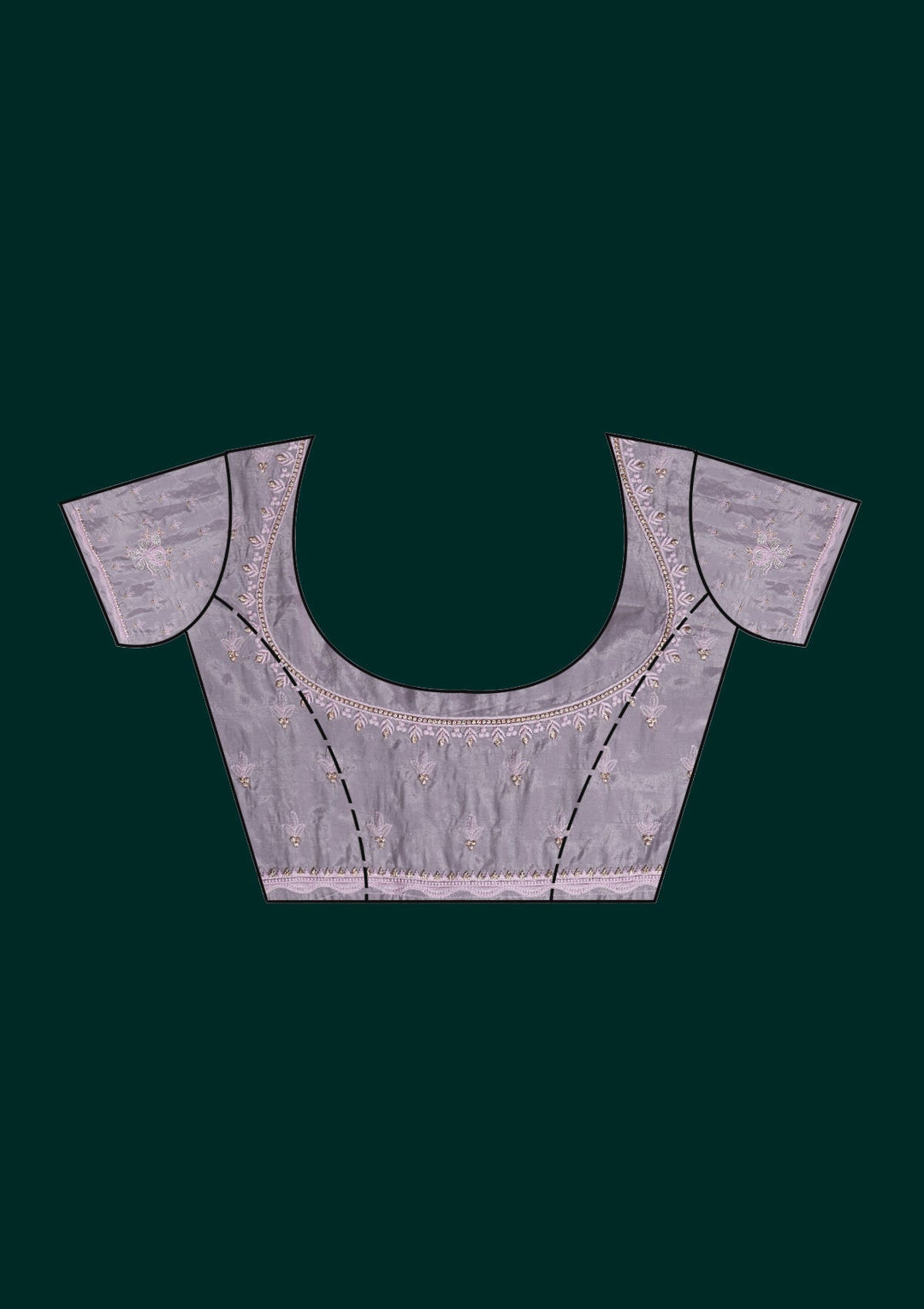 Pink Silver Stonework Tissue Saree - Koskii