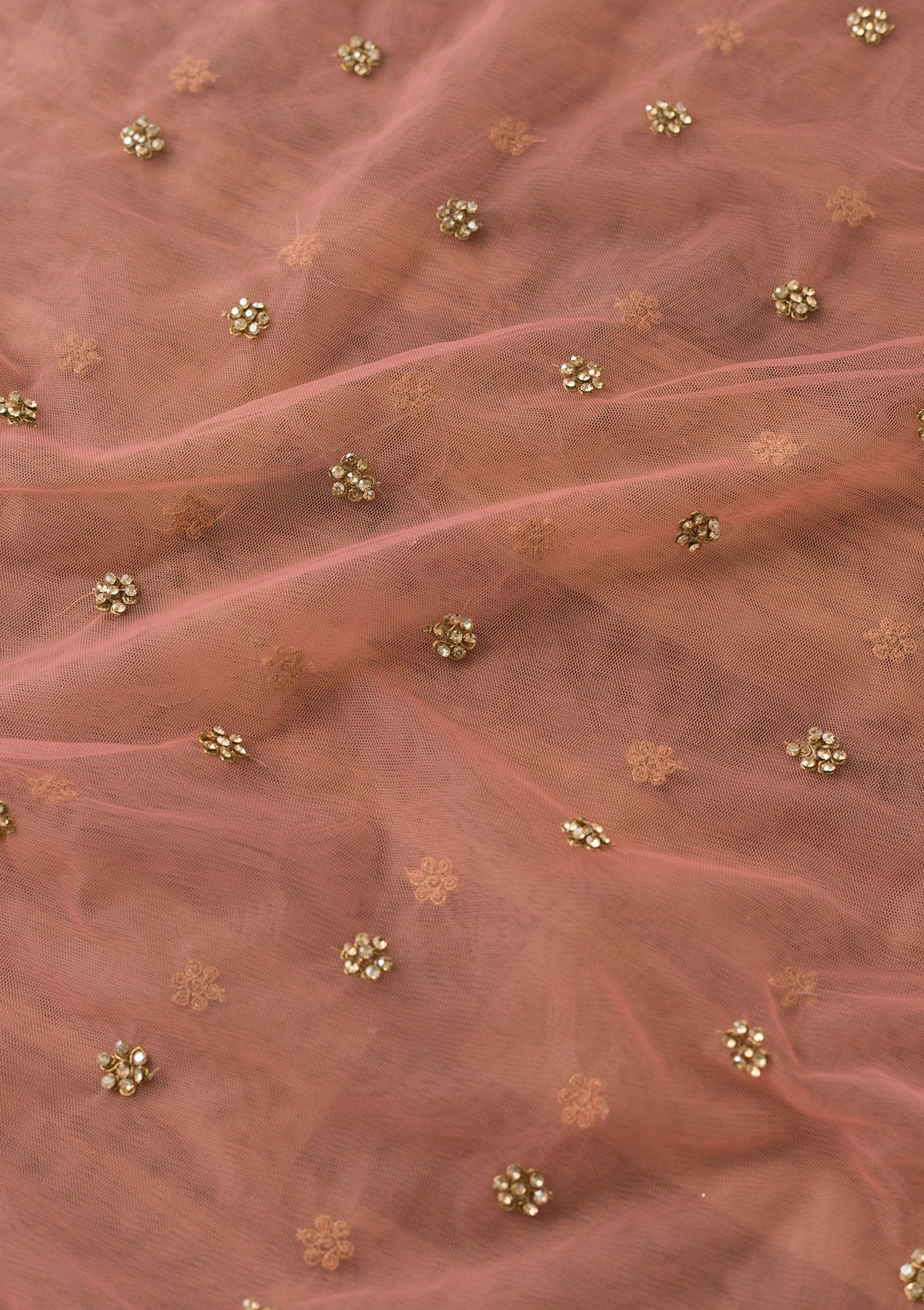 Pink Stonework Net Dupatta-Koskii