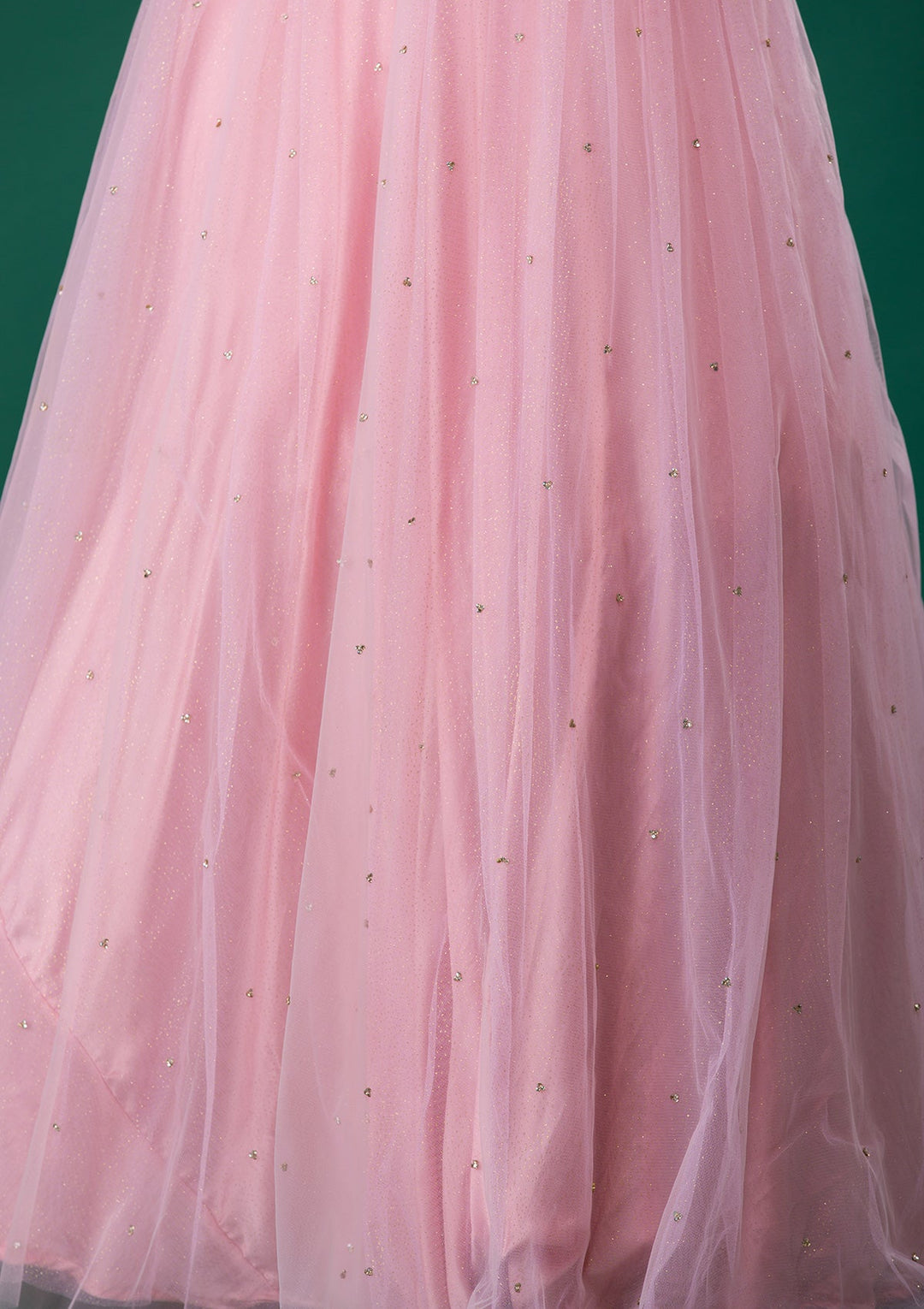 Pink Stonework Net Designer Gown-Koskii