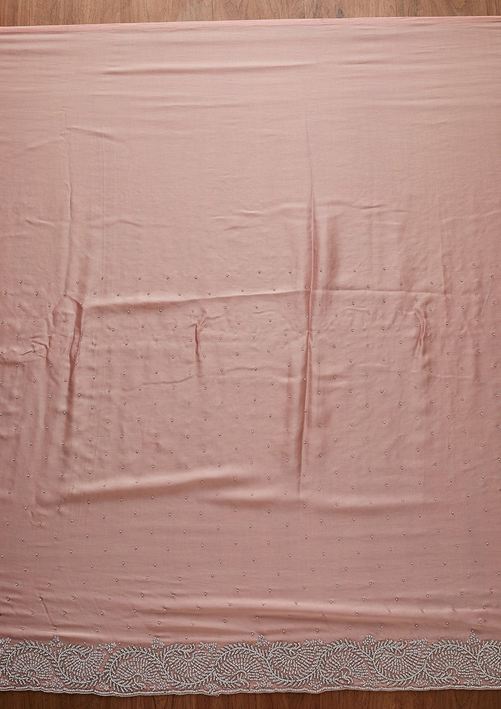 Pink Stonework Satin Designer Saree - koskii