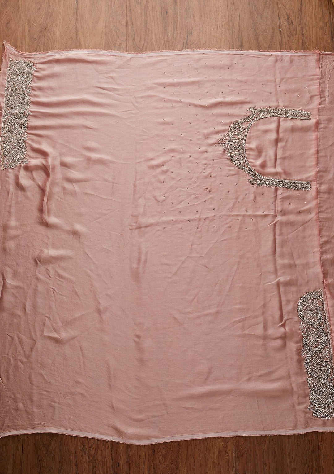 Pink Stonework Satin Designer Saree - koskii
