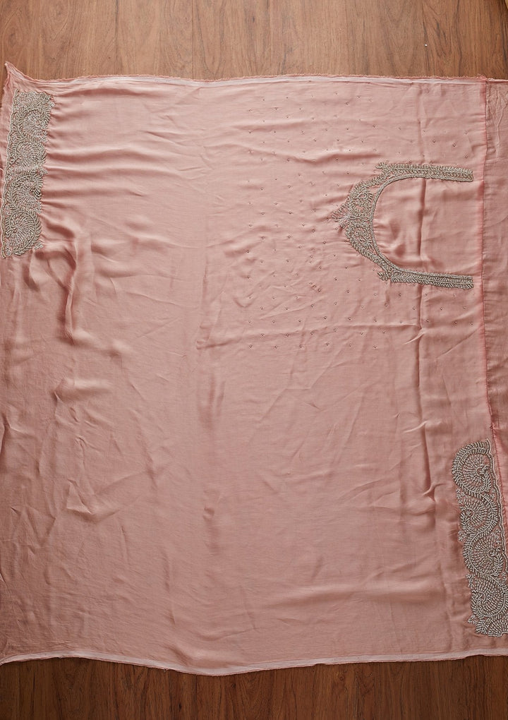 Pink Stonework Satin Designer Saree - koskii