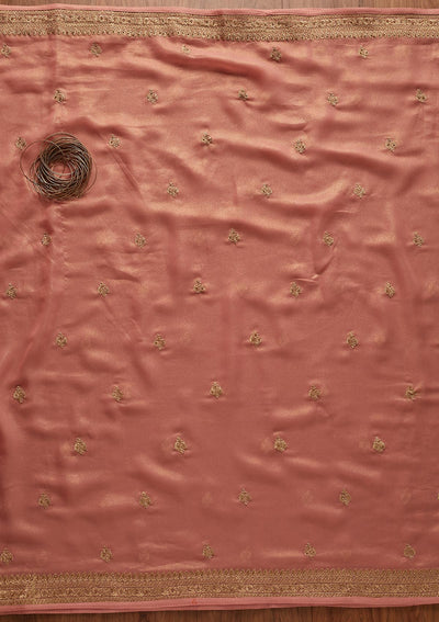 Pink Stonework Shimmer Designer Unstitched Salwar Suit - koskii