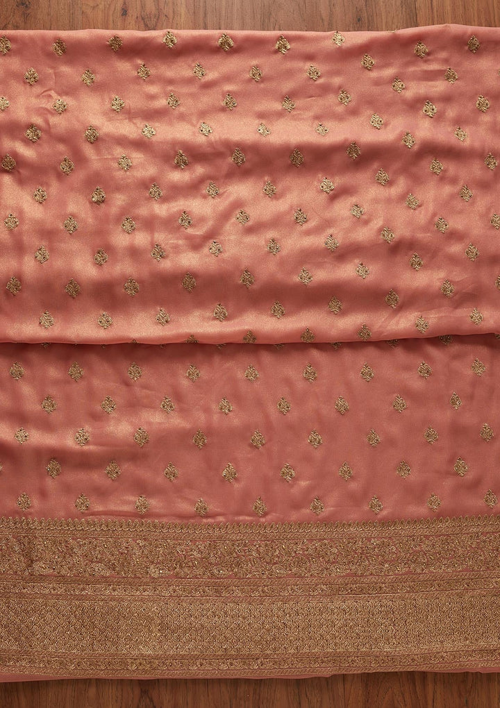 Pink Stonework Shimmer Designer Unstitched Salwar Suit - koskii