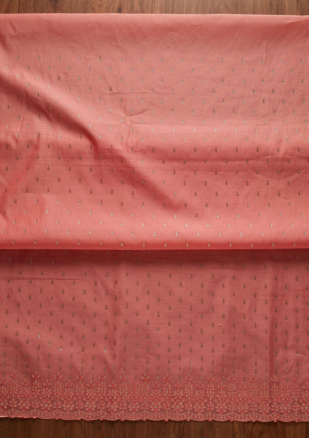 Pink Swarovski Chanderi Designer Unstitched Salwar Suit - koskii