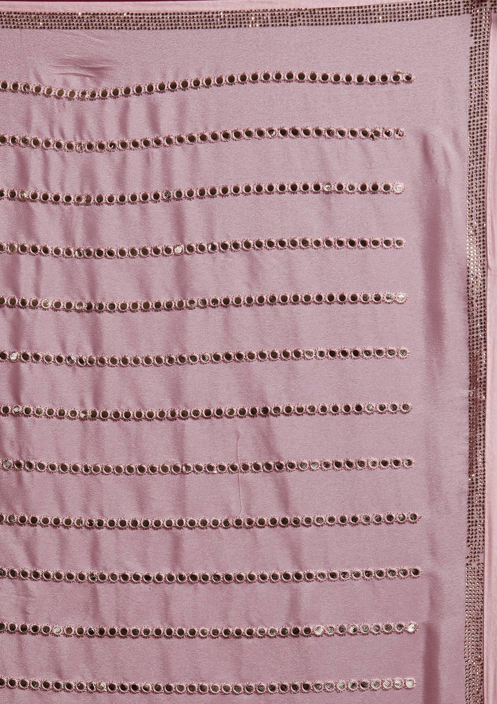 Pink Swarovski Georgette Designer Saree - koskii