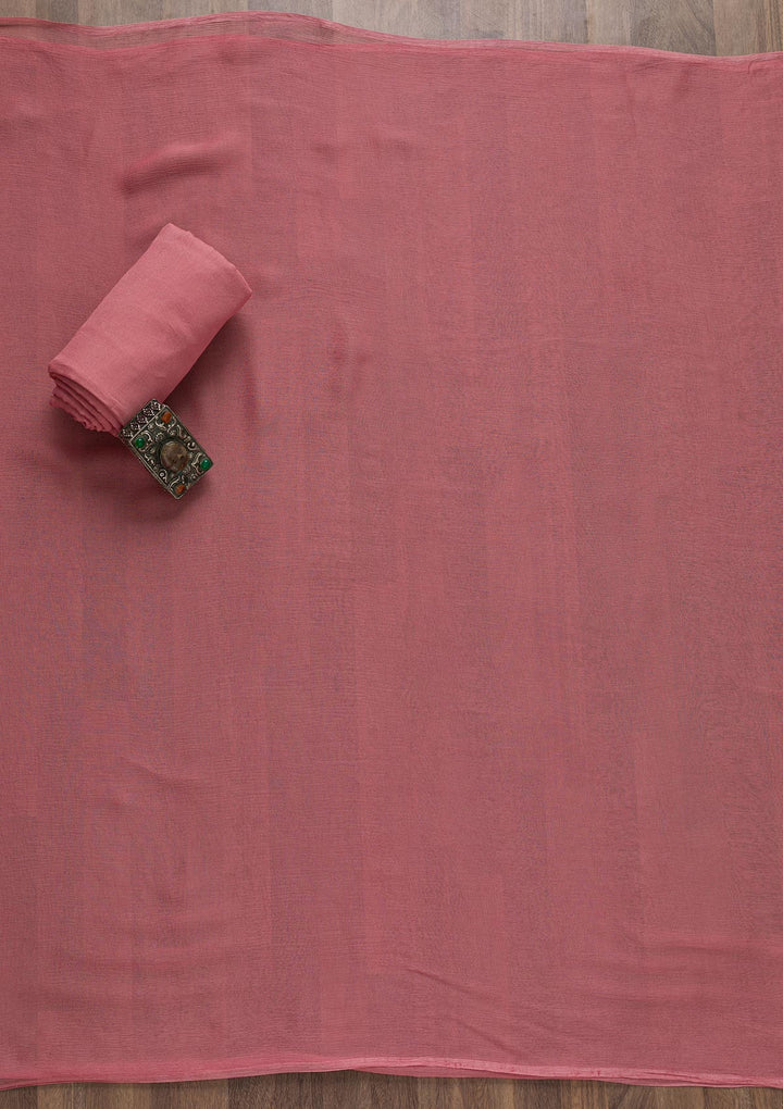 Pink Semi Crepe Swarovski Unstitched Salwar Suit-koskii