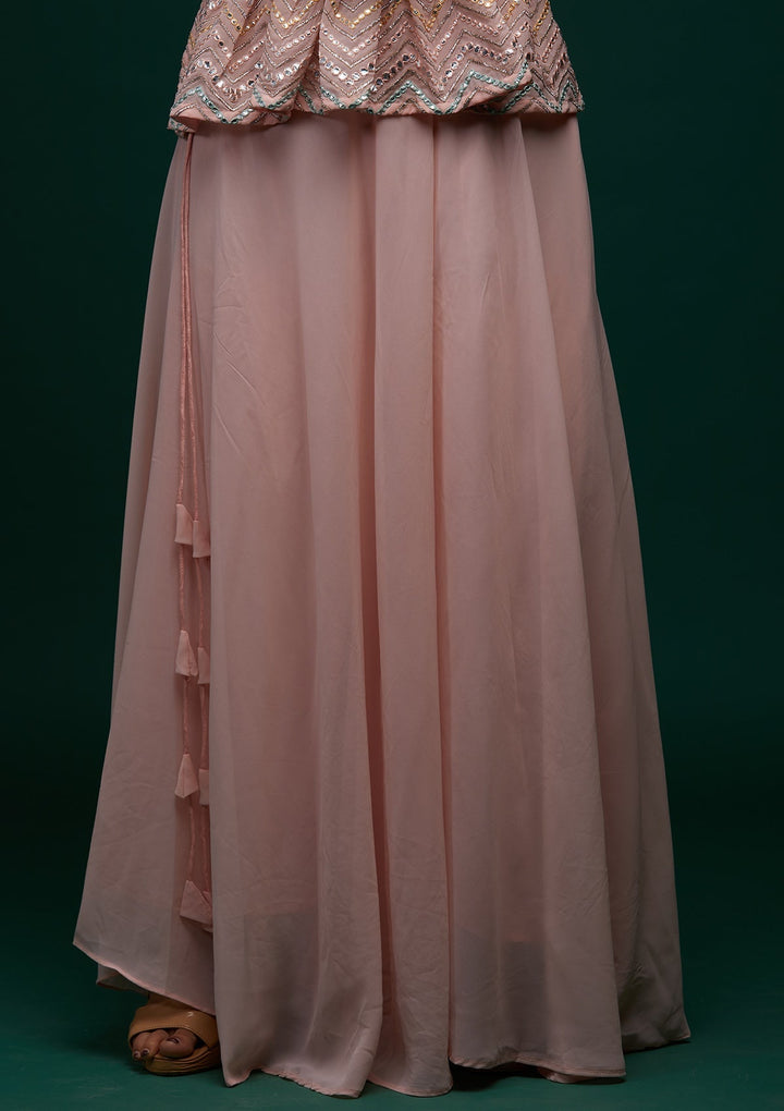 Pink Threadwork Georgette Designer Salwar Suit - Koskii