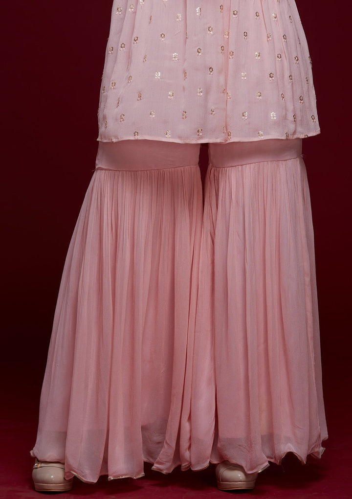Pink Threadwork Georgette Designer Salwar Suit - Koskii