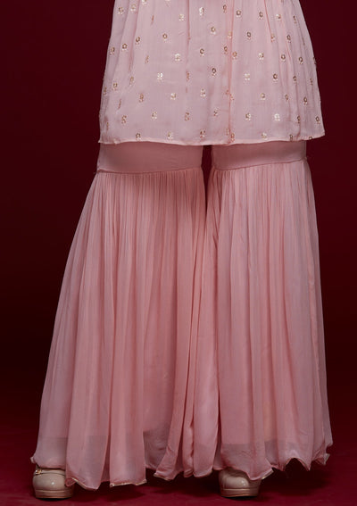 Pink Threadwork Georgette Designer Salwar Suit - Koskii