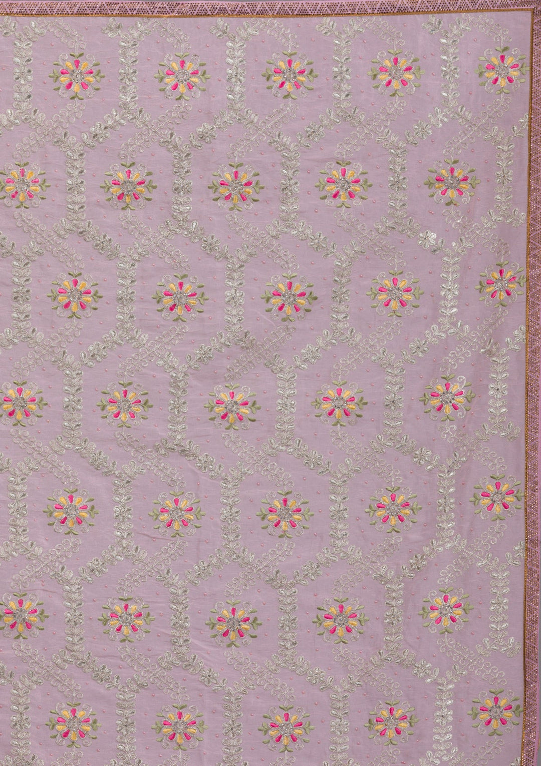 Pink Threadwork Georgette Saree-Koskii