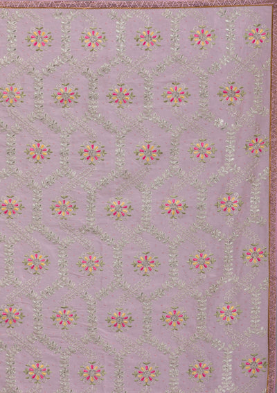 Pink Threadwork Georgette Saree-Koskii