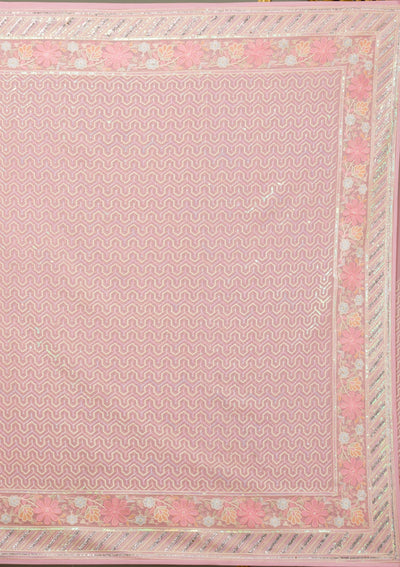 Pink Threadwork Georgette Saree-Koskii
