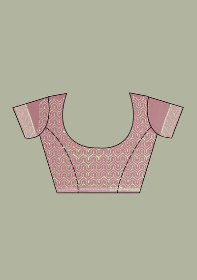 Pink Threadwork Georgette Saree-Koskii