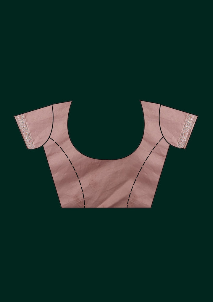 Pink Threadwork Net Saree - Koskii