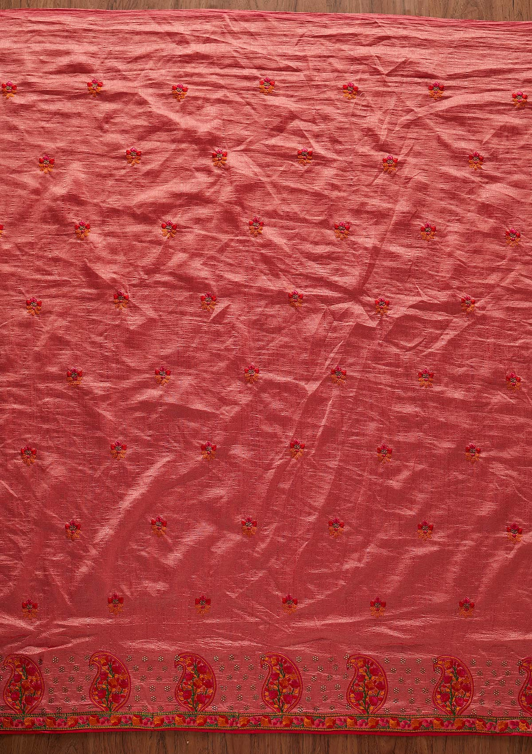 Pink Threadwork Raw Silk Designer Saree - koskii