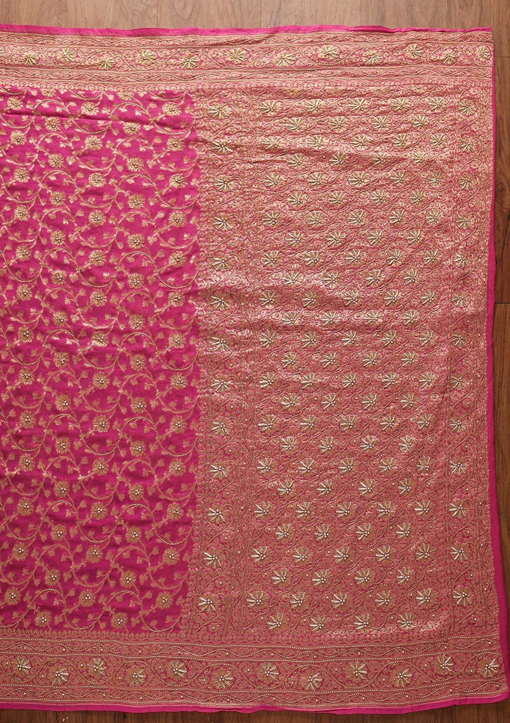Pink Zardosi Georgette Designer Saree - koskii