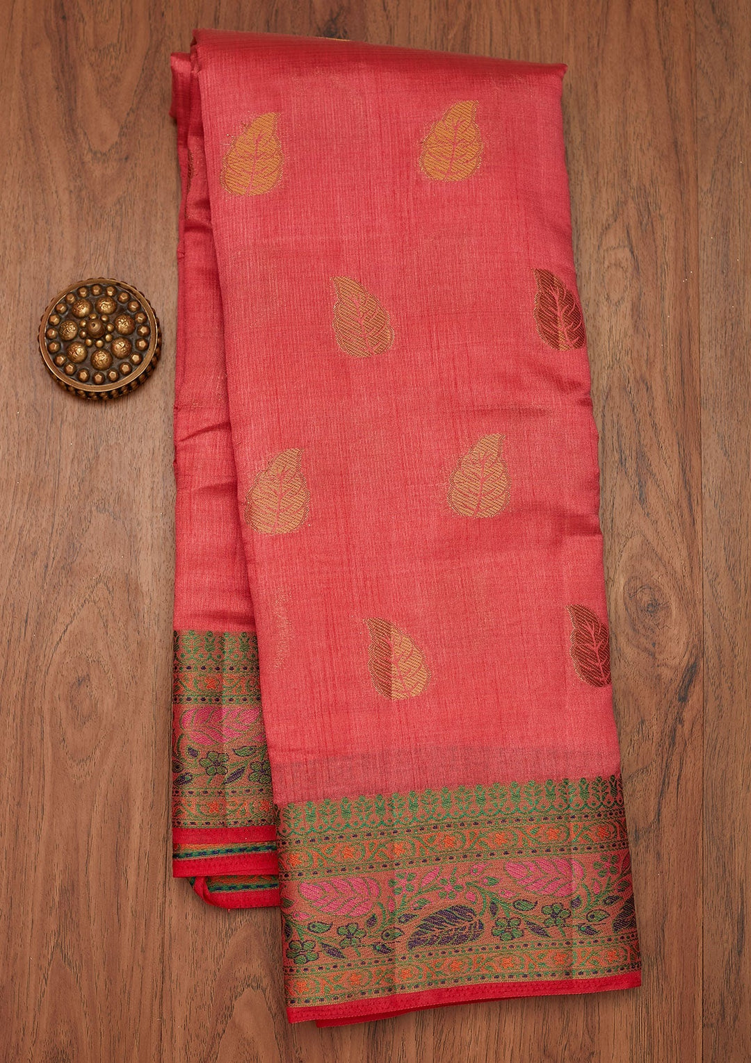 Pink Zariwork Art Silk Designer Saree - Koskii