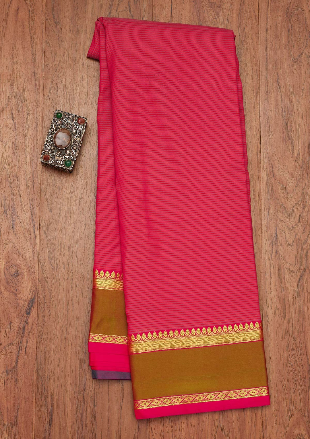 Pink Zariwork Art Silk Saree- Koskii