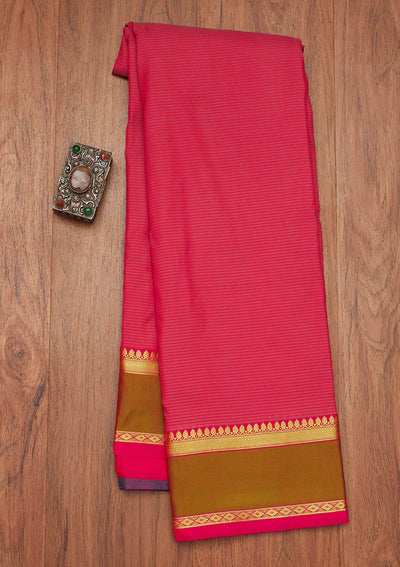 Pink Zariwork Art Silk Saree- Koskii