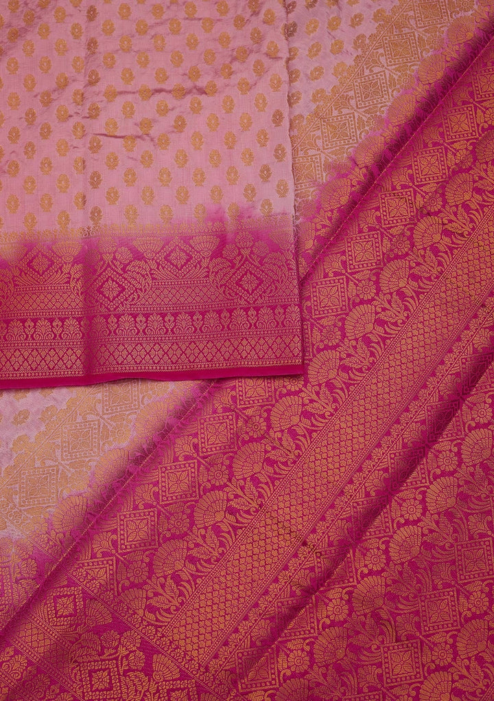 Pink Zariwork Art Silk Saree-Koskii