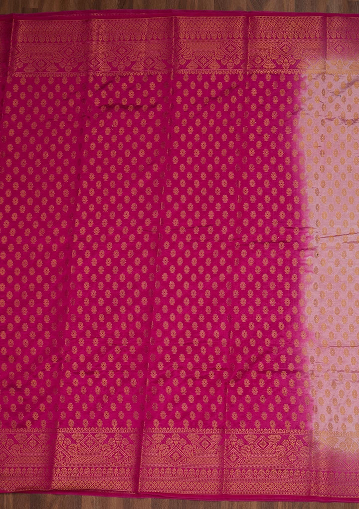 Pink Zariwork Art Silk Saree-Koskii