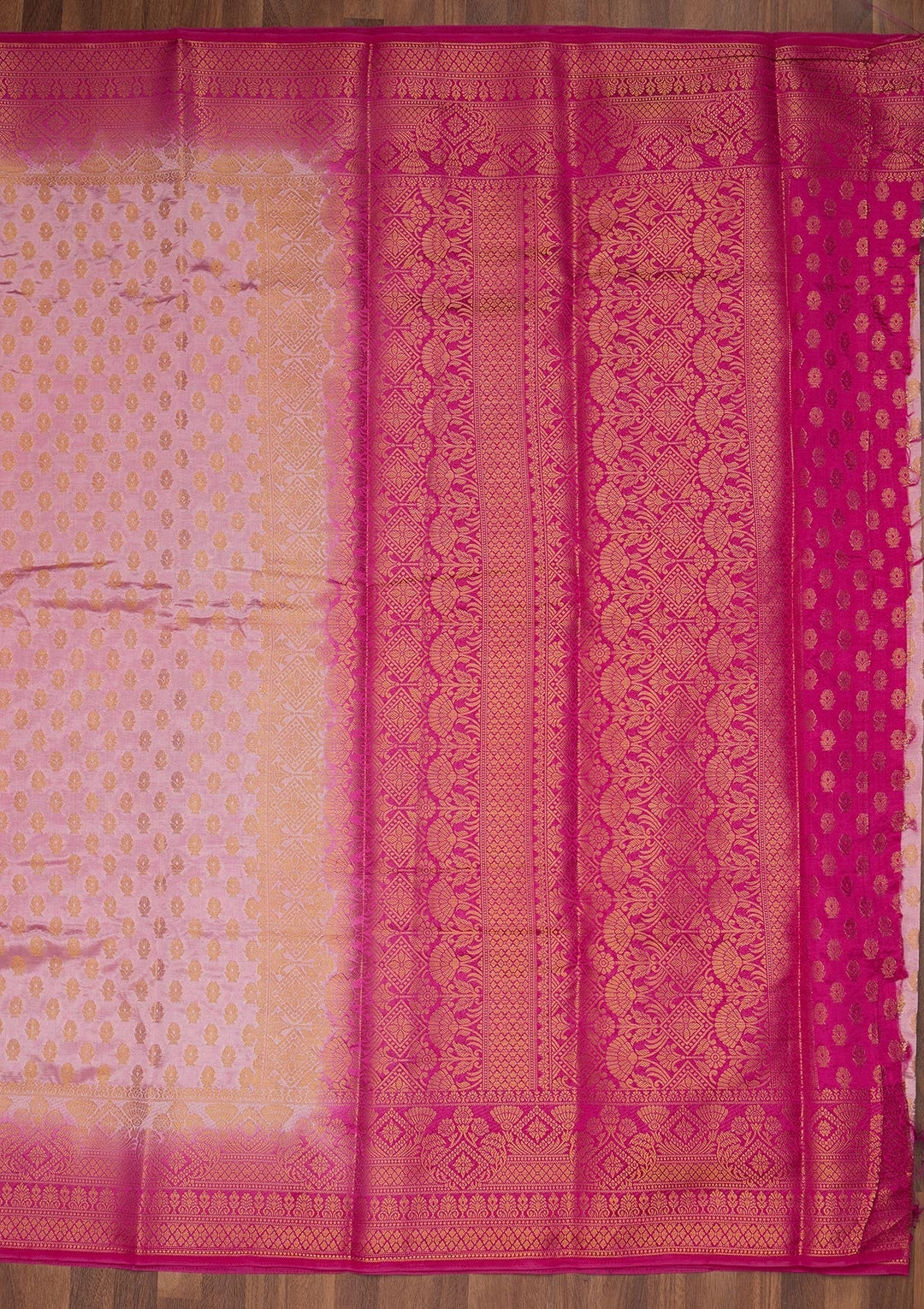 Pink Zariwork Art Silk Saree-Koskii
