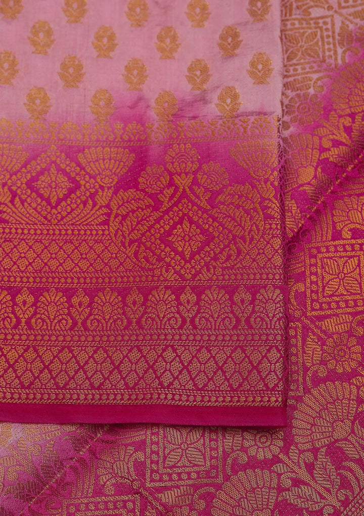 Pink Zariwork Art Silk Saree-Koskii