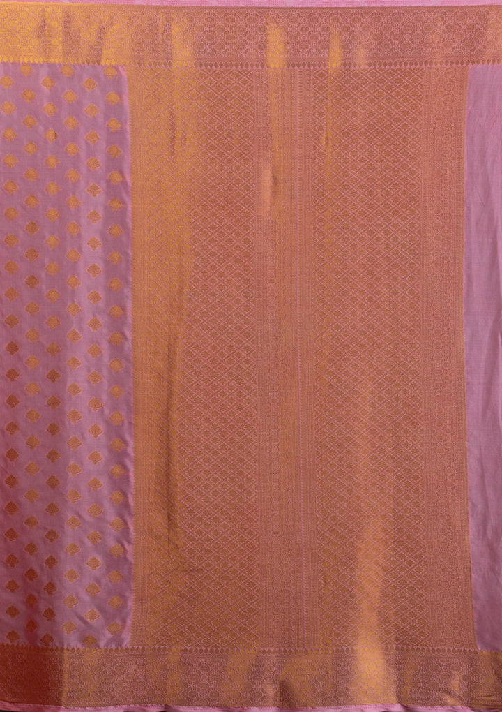 Pink Zariwork Art Silk Saree-Koskii