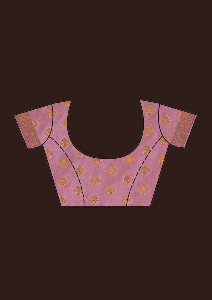 Pink Zariwork Art Silk Saree-Koskii