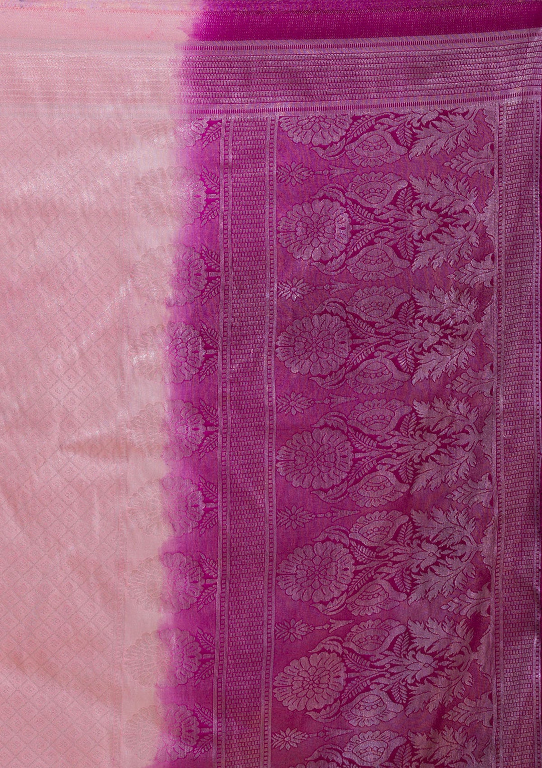 Pink Zariwork Banarasi Saree-Koskii