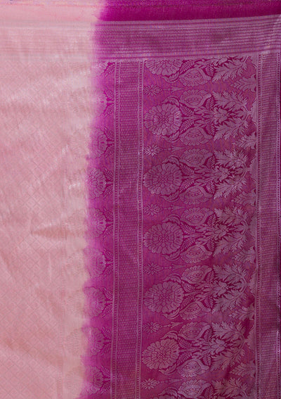Pink Zariwork Banarasi Saree-Koskii