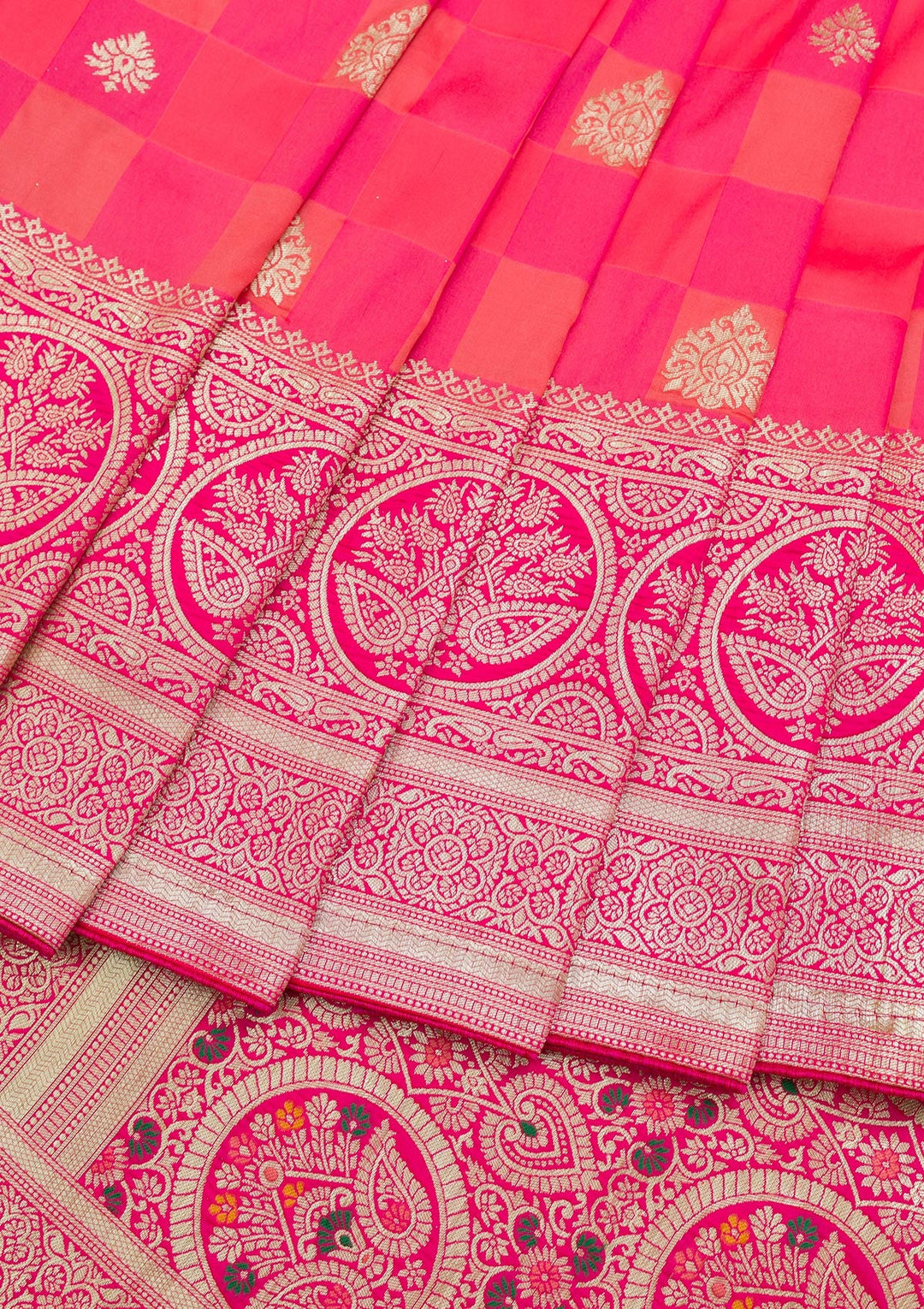 Pink Zariwork Art Silk Saree-Koskii