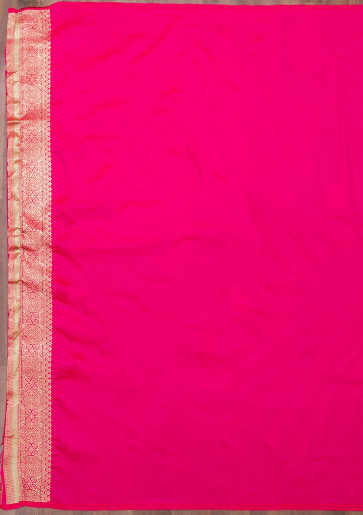 Pink Zariwork Art Silk Saree-Koskii
