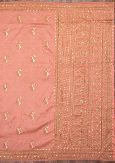 Pink Zariwork Art Silk Saree-Koskii