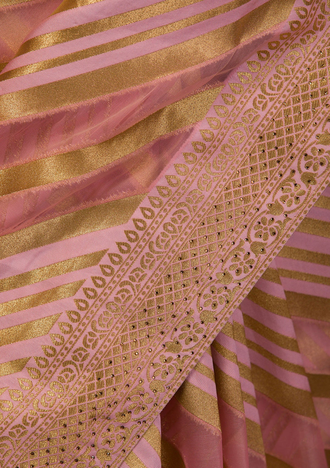 Pink Zariwork Art Silk Saree-Koskii