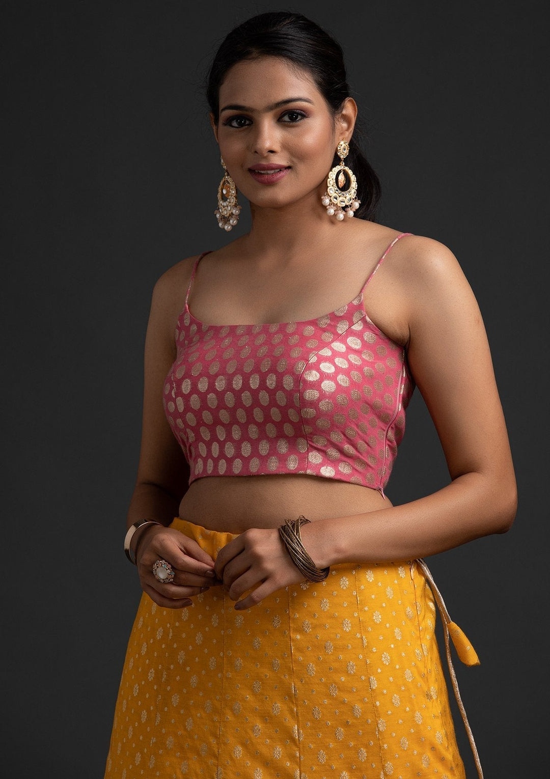 Pink Zariwork Banarasi Designer Blouse - koskii
