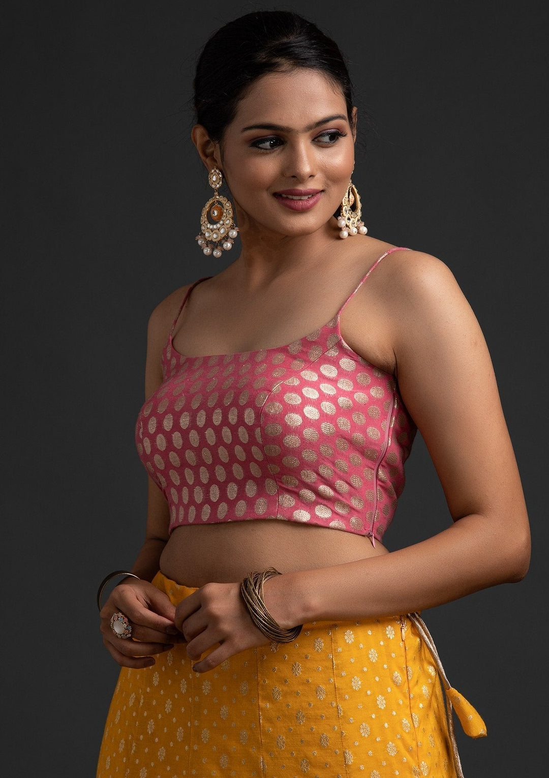 Pink Zariwork Banarasi Designer Blouse - koskii