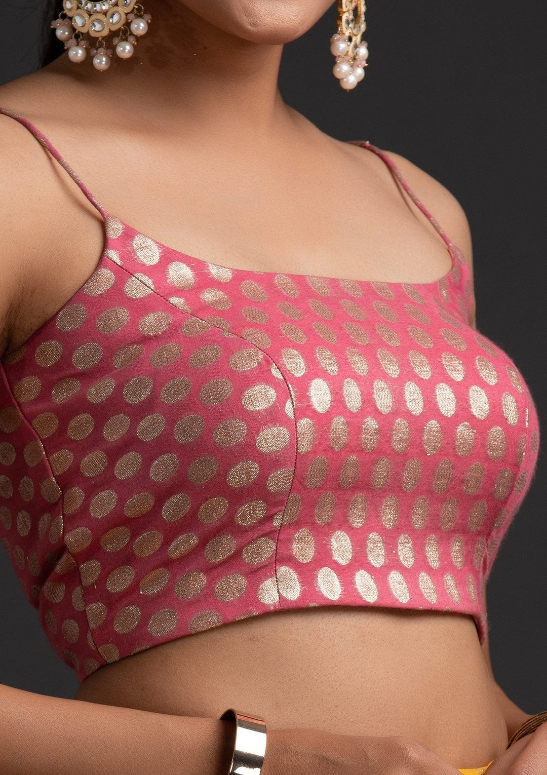 Pink Zariwork Banarasi Designer Blouse - koskii