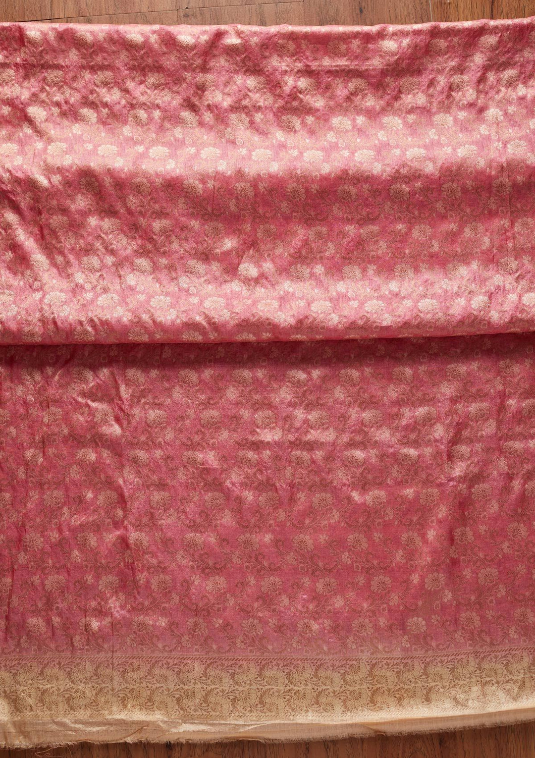 Pink Zariwork Brocade Designer Unstitched Salwar Suit - koskii