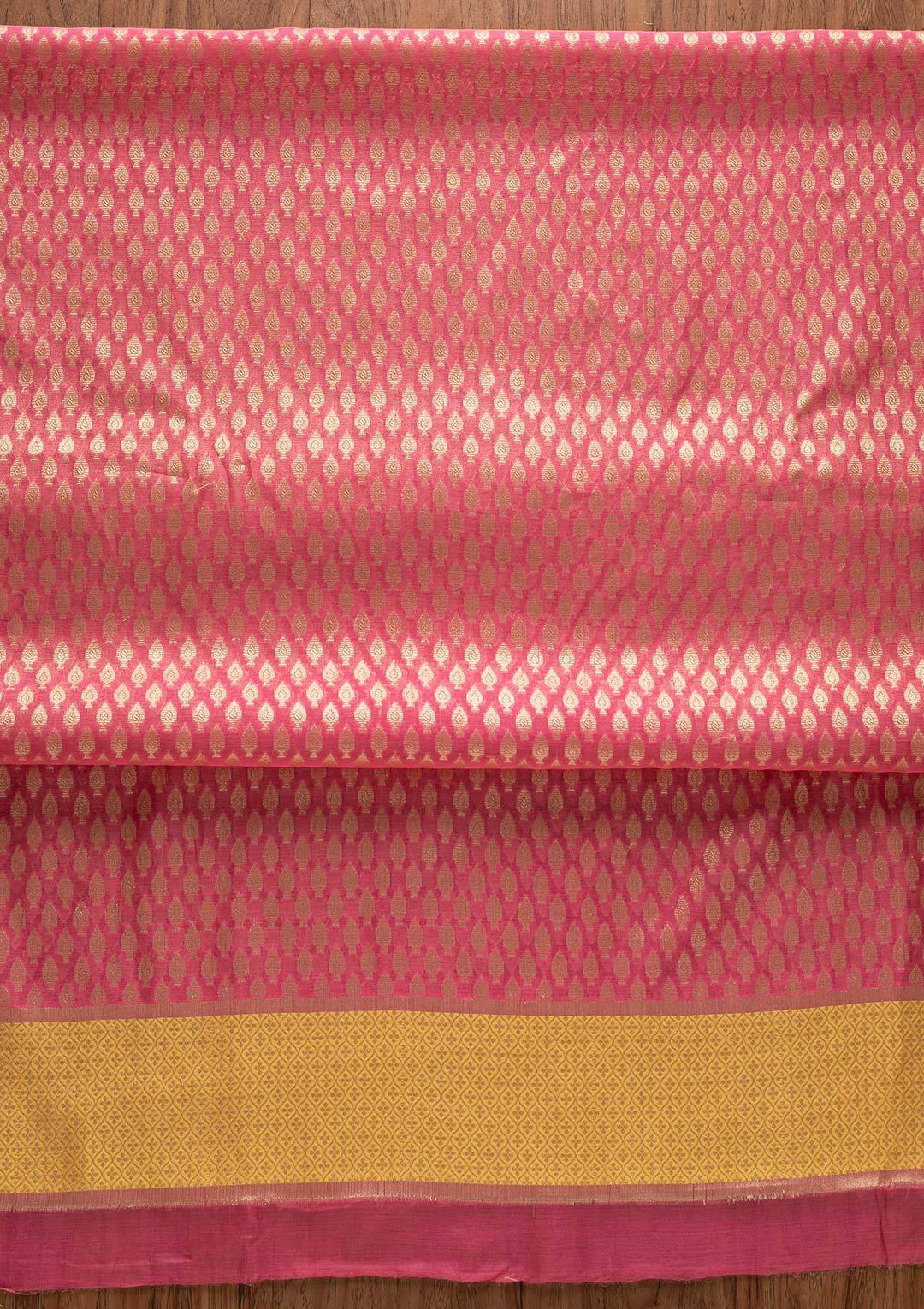 Pink Zariwork Brocade Designer Unstitched Salwar Suit - Koskii