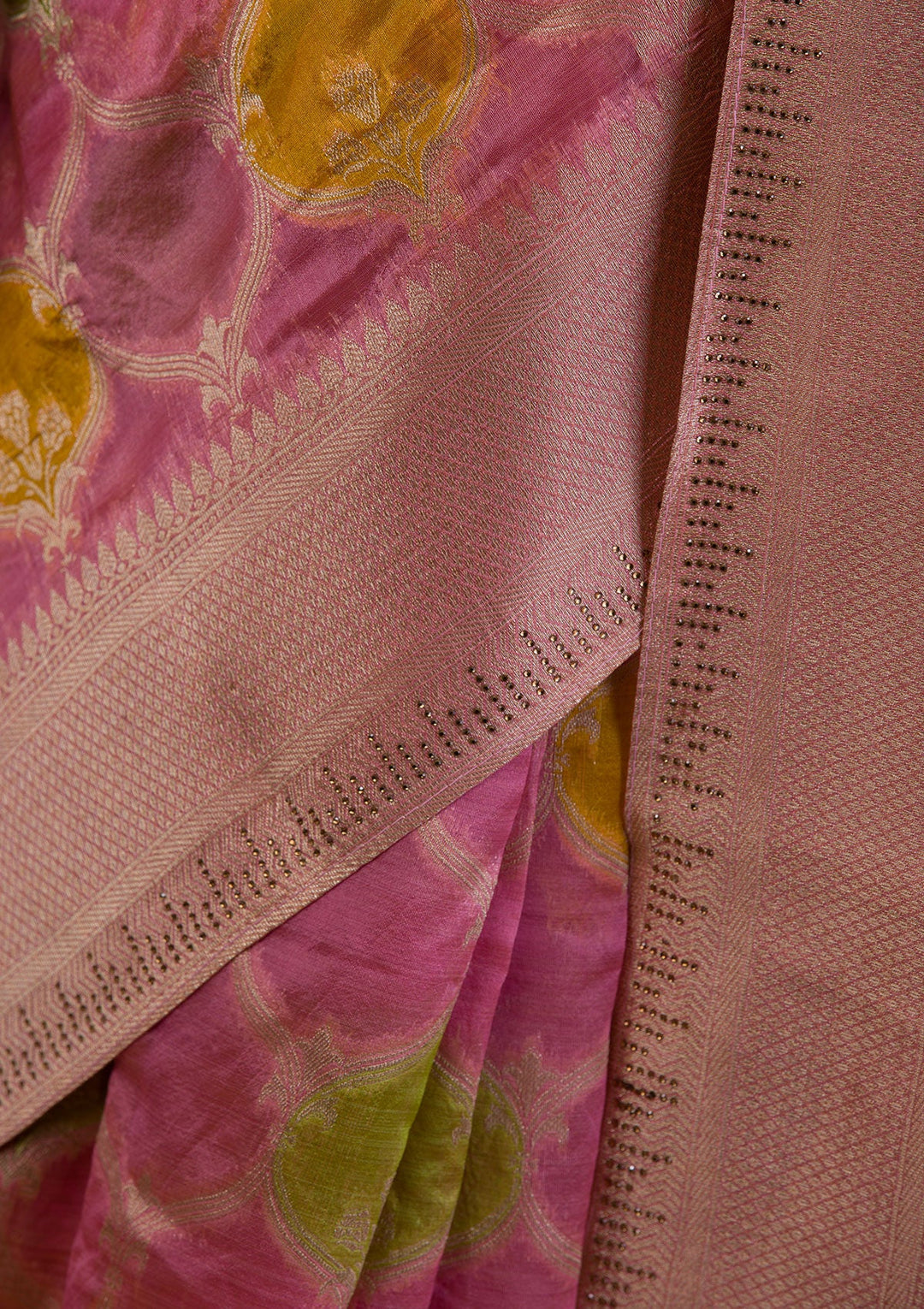 Pink Zariwork Brocade Saree-Koskii