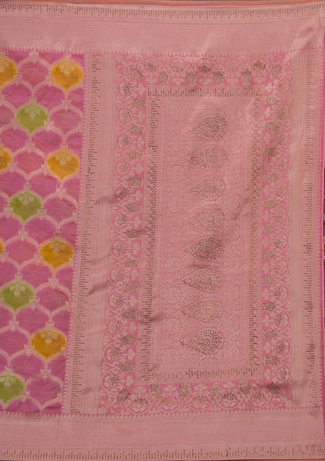 Pink Zariwork Brocade Saree-Koskii