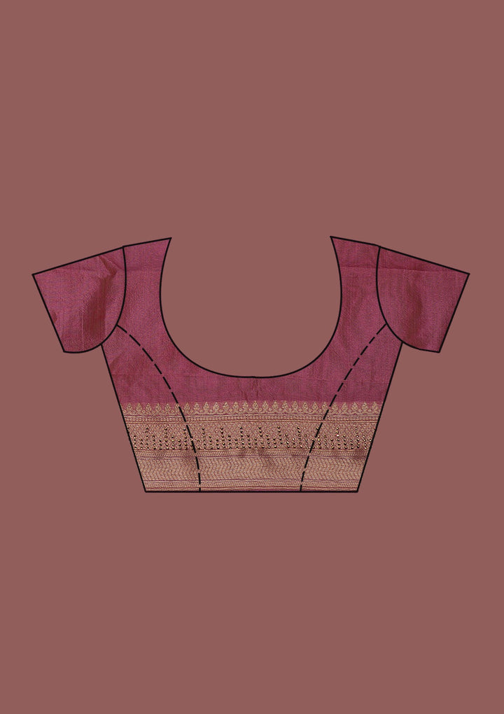 Pink Zariwork Brocade Saree-Koskii