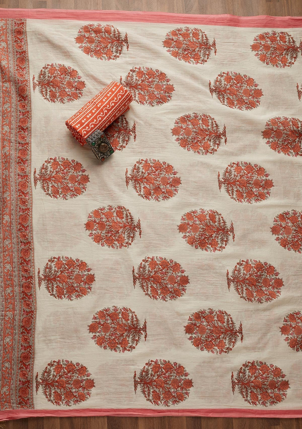 Pink Zariwork Cotton Unstitched Salwar Suit-Koskii