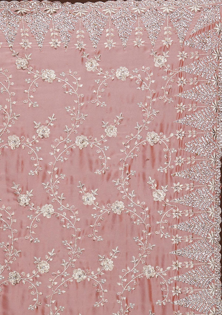 Pink Zariwork Georgette Saree-Koskii
