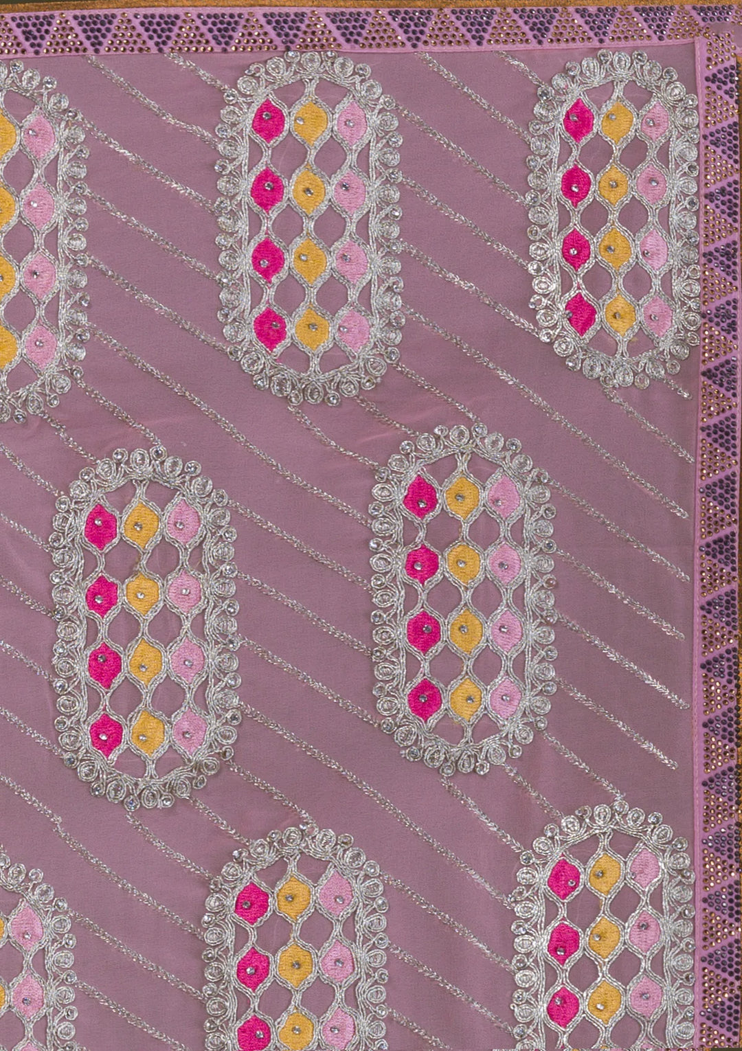 Pink Zariwork Georgette Saree-Koskii