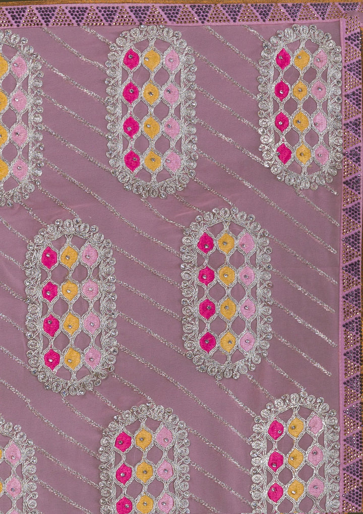Pink Zariwork Georgette Saree-Koskii