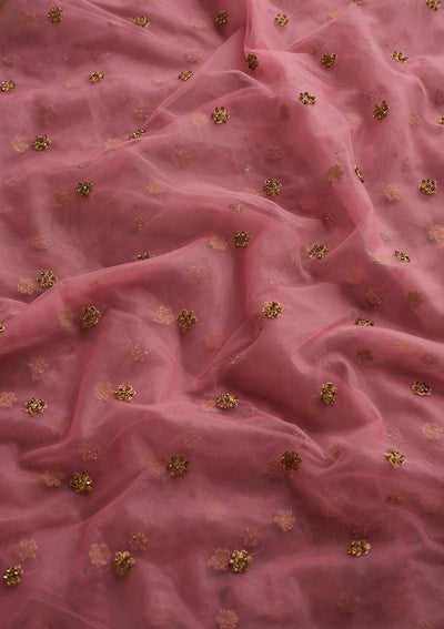 Pink Zariwork Net Designer Dupatta - Koskii