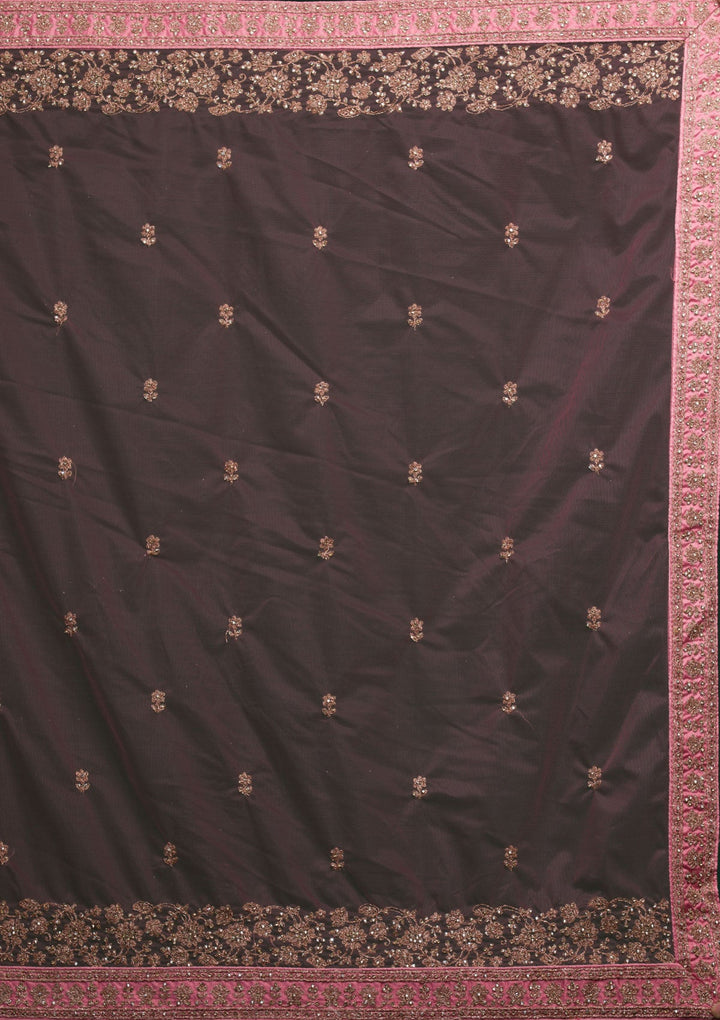 Pink Zariwork Net Lehenga-koskii